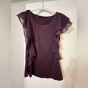 The Limited Purple Ruffle Sleeve Blouse, Size XS